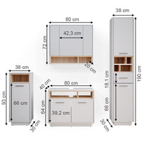 Vicco Set mobili bagno Bianco 4 parti