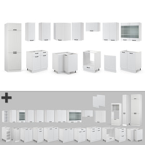 Vicco Cucina angolare completa Casa di campagna bianca/bianco 227 x 287 cm , PL Marmo