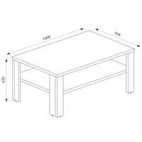 Vicco Tavolino da salotto Calcestruzzo 100 x 60 cm