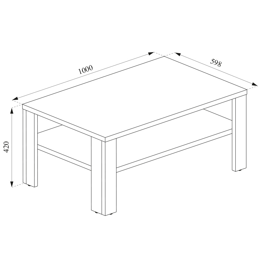 Vicco Tavolino da salotto Bianco 100 x 60 cm