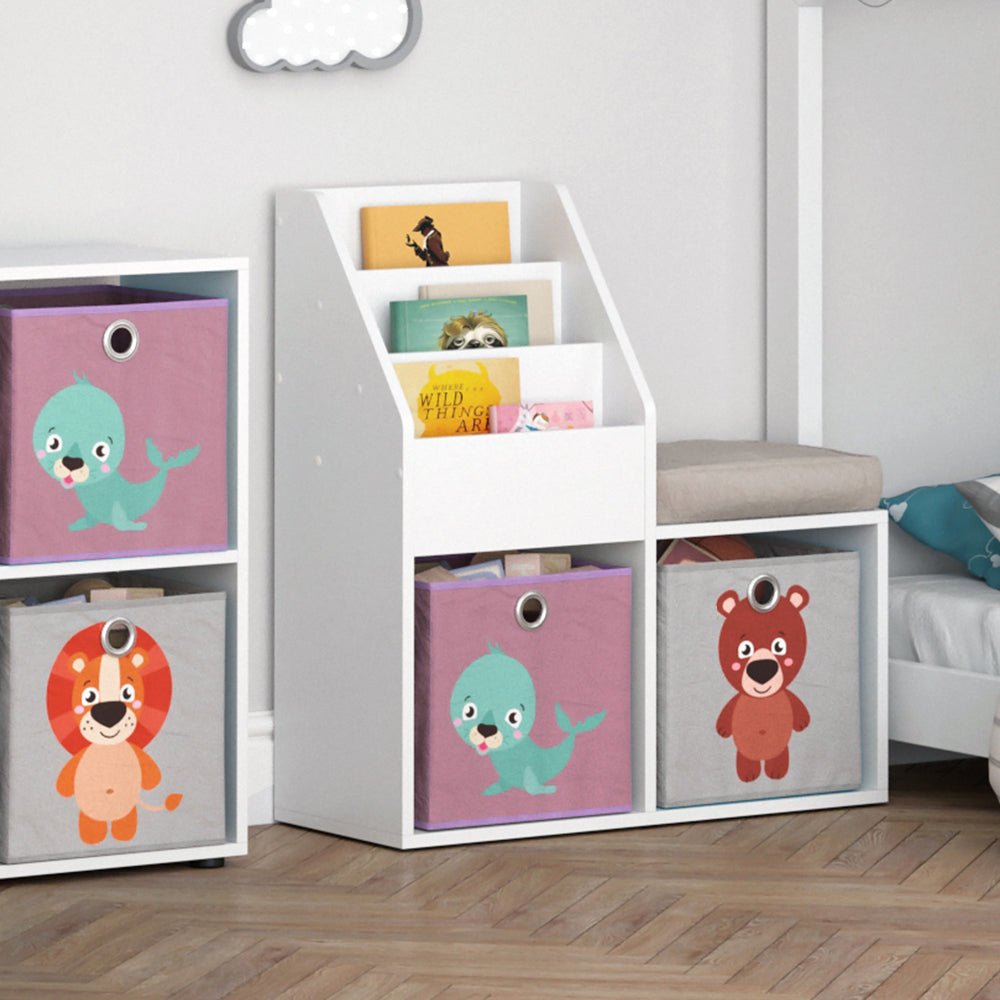Vicco Libreria bambini Bianco 30.9 x 79 cm Mini, con 2 scatole pieghevoli opt.3