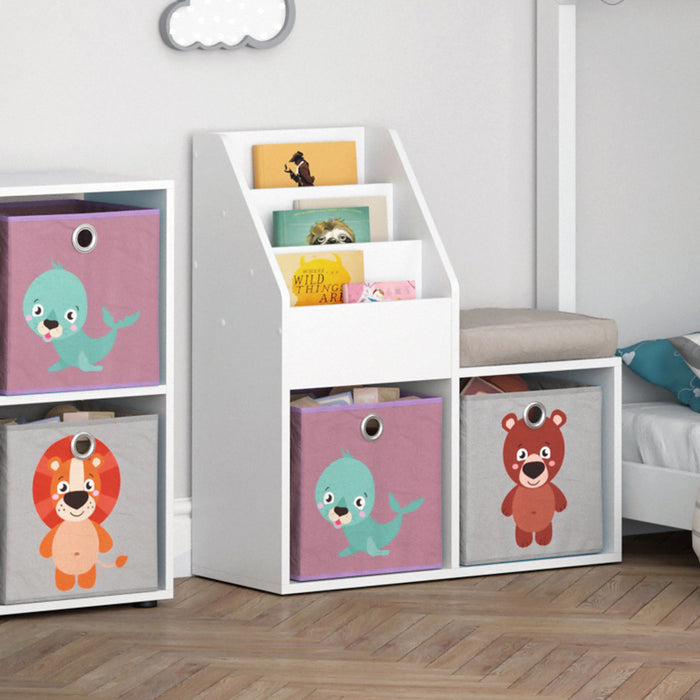 Vicco Libreria bambini Bianco 30.9 x 79 cm Mini, con 2 scatole pieghevoli opt.3