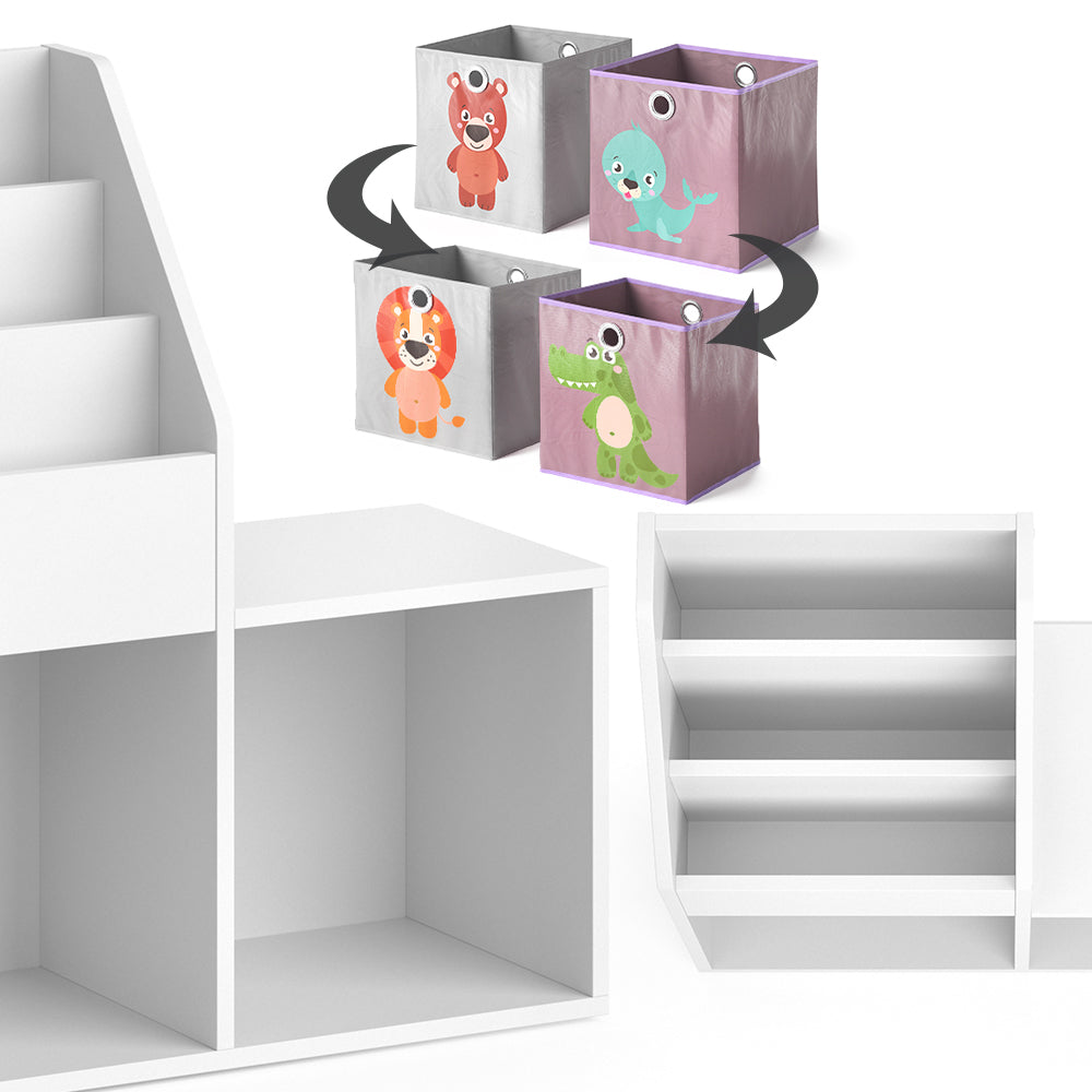 Vicco Libreria bambini Bianco 30.9 x 79 cm Mini, con 2 scatole pieghevoli opt.3