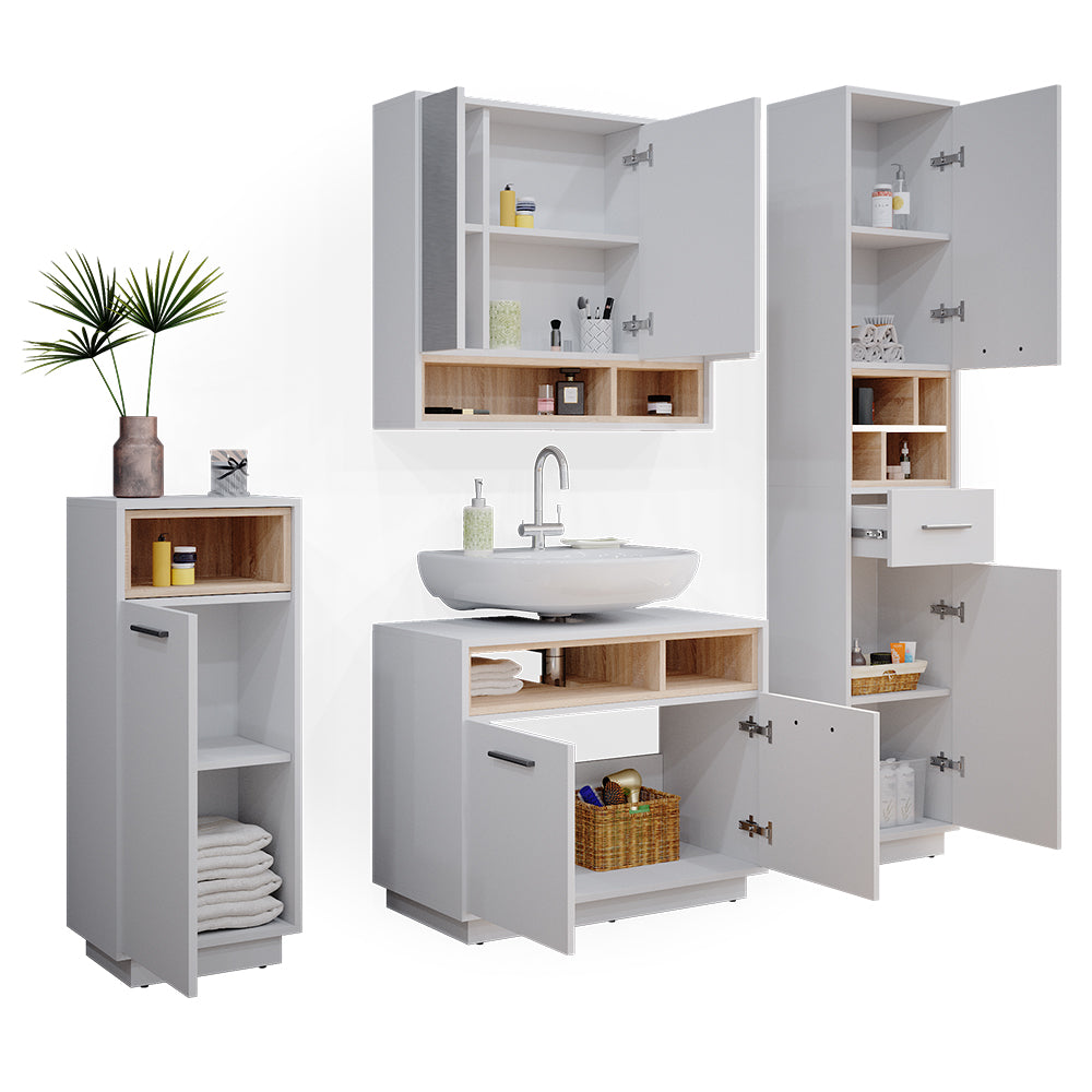 Vicco Set mobili bagno Bianco 4 parti