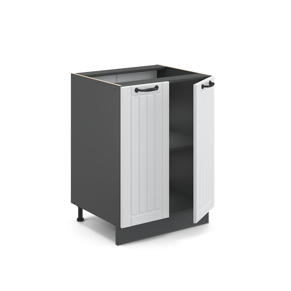 Vicco Mobiletto base cucina Bianco casa di campagna 60 cm , PL Marmo