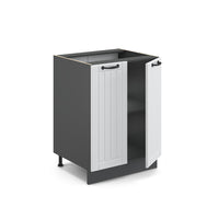 Vicco Mobiletto base cucina Bianco casa di campagna 60 cm , PL Rovere