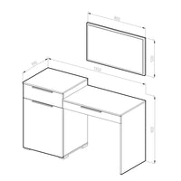 Vicco Tavolo da toeletta Bianco 135 cm