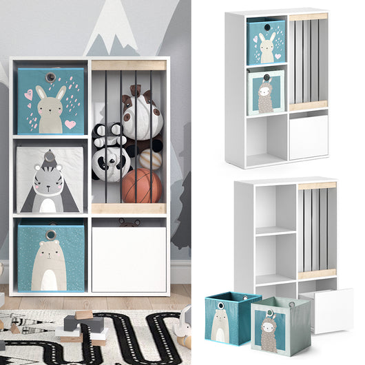Vicco Libreria bambini Bianco 29.2 x 107.8 cm con 2 scatole pieghevoli opt.6