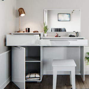 Vicco Tavolo da toeletta Bianco 135 cm