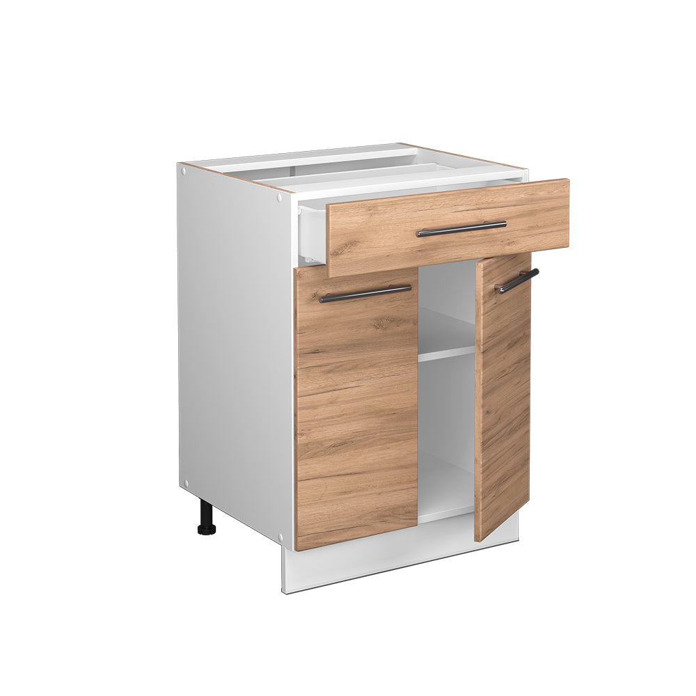 Vicco Mobiletto base per cucina Quercia dorata 60 cm con cassetto, PL Antracite