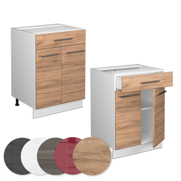 Vicco Mobiletto base per cucina Quercia dorata 60 cm con cassetto, PL Rovere