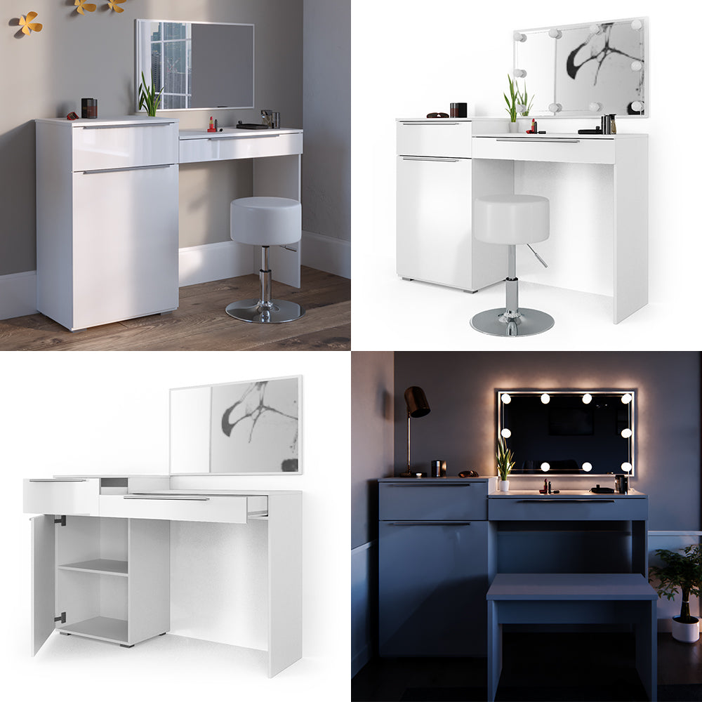 Vicco Tavolo da toeletta Bianco 135 cm