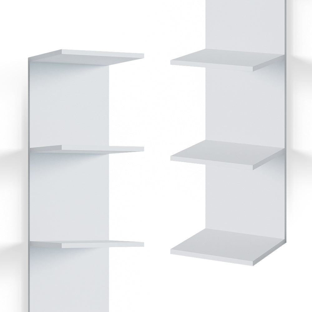 Vicco Scaffale a muro per la camera dei bambini Bianco 30 x 190 cm Con 6 scomparti aperti