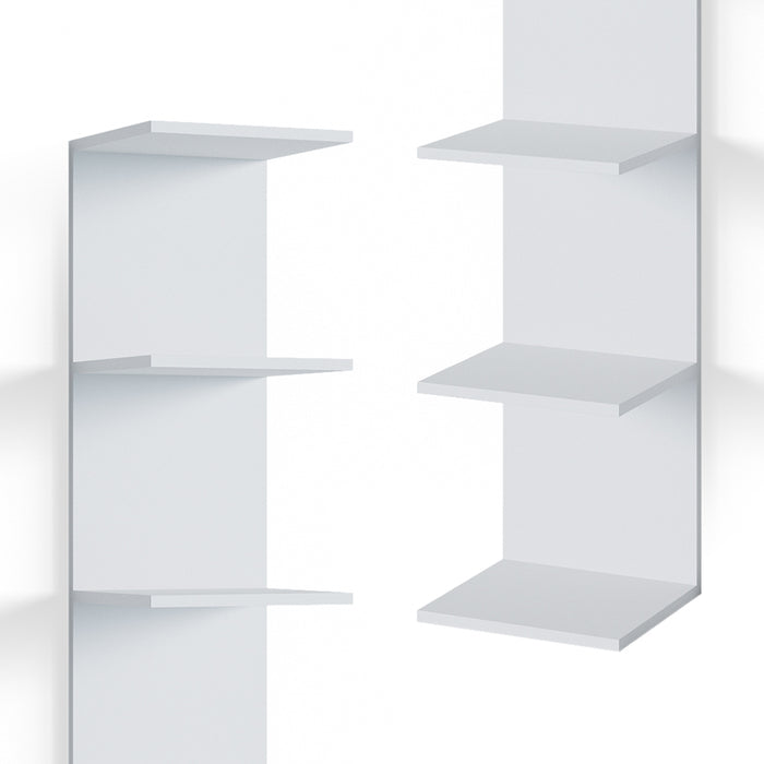 Vicco Scaffale a muro per la camera dei bambini Bianco 30 x 190 cm Con 6 scomparti aperti