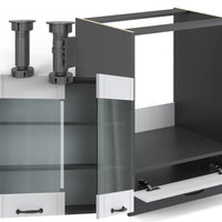 Vicco Cucina angolare completa Bianco casa di campagna/antracite 227 x 287 cm , PL Rovere