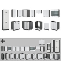 Vicco Cucina angolare completa Bianco casa di campagna/antracite 227 x 287 cm , PL Rovere