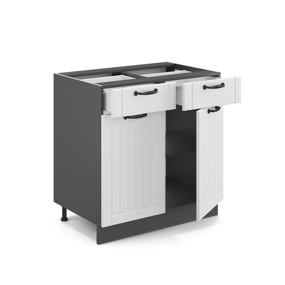 Vicco Mobiletto base per cucina Bianco casa di campagna 80 cm , PL Antracite