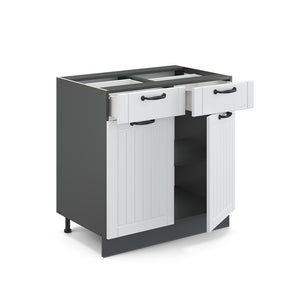 Vicco Mobiletto base per cucina Bianco casa di campagna 80 cm , PL Antracite