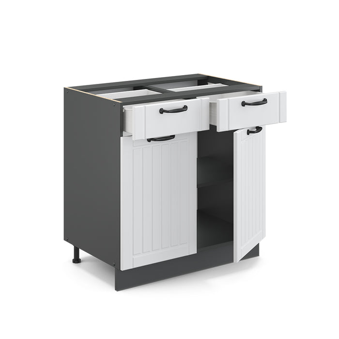 Vicco Mobiletto base per cucina Bianco casa di campagna 80 cm , PL Antracite