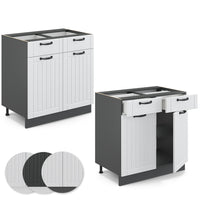 Vicco Mobiletto base per cucina Bianco casa di campagna 80 cm , PL Antracite