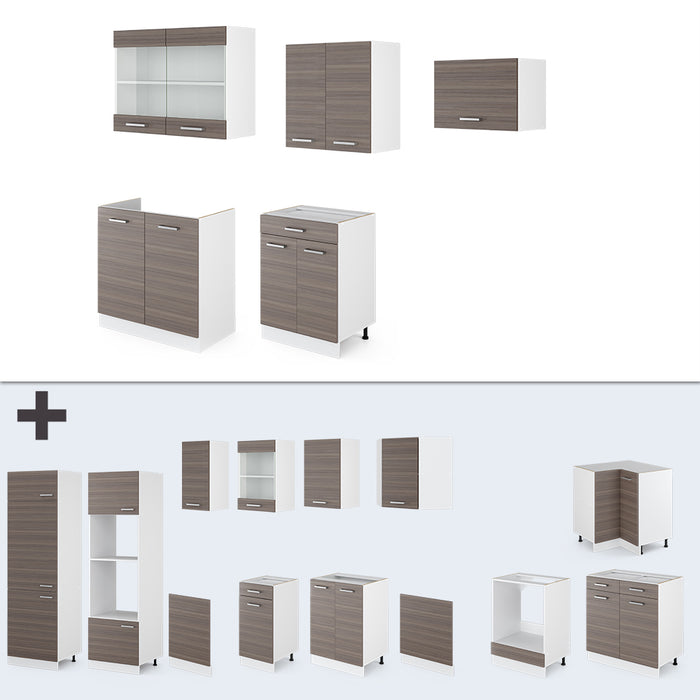 Vicco Cucina componibile Grigio prezioso/bianco 200 cm , PL Antracite