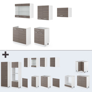 Vicco Cucina componibile Grigio prezioso/bianco 200 cm , PL Rovere