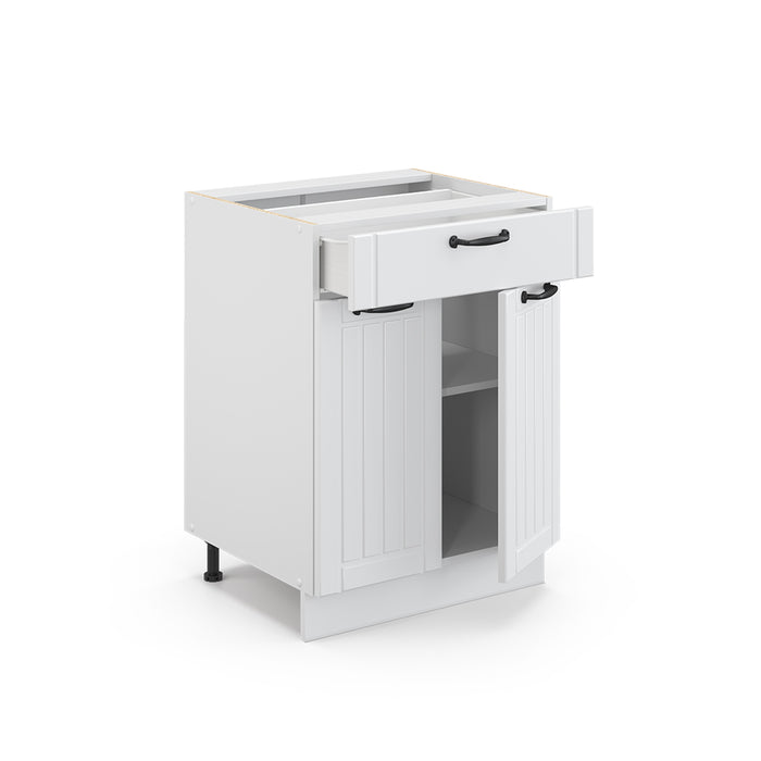 Vicco Mobiletto base per cucina Bianco casa di campagna 60 cm con cassetto, PL Antracite