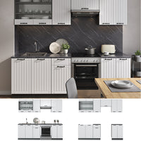Vicco Cucina componibile Bianco casa di campagna/antracite 240 cm , PL Rovere