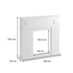 Vicco Cornice per caminetto Bianco 109 x 100 cm