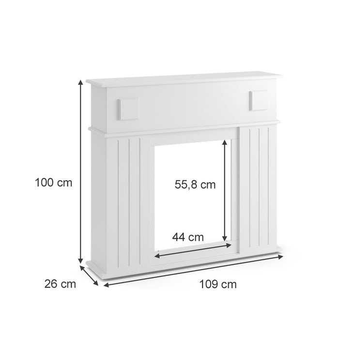 Vicco Cornice per caminetto Bianco 109 x 100 cm