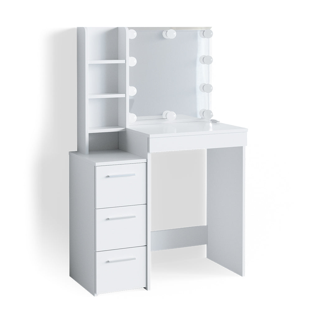 Vicco Tavolo da toeletta Bianco 40 cm con illuminazione a LED