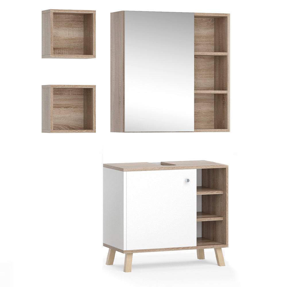 Vicco Set mobili bagno Bianco 3 parti