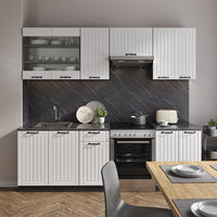Vicco Cucina componibile Bianco casa di campagna/antracite 240 cm , PL Rovere