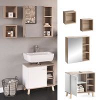 Vicco Set mobili bagno Bianco 3 parti
