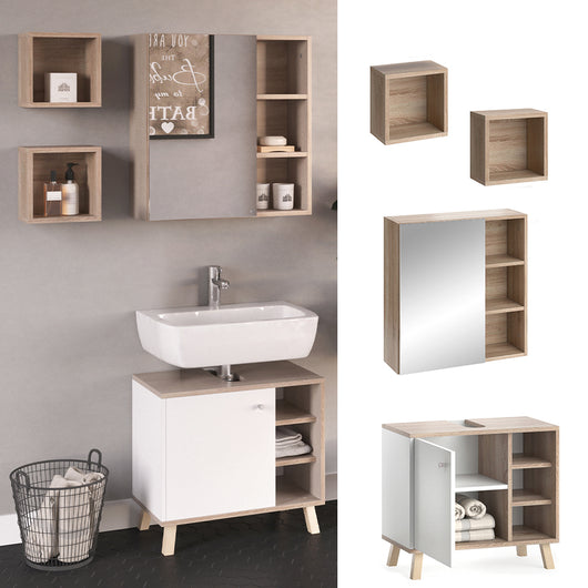 Vicco Set mobili bagno Bianco 3 parti