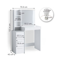 Vicco Tavolo da toeletta Bianco 40 cm con illuminazione a LED