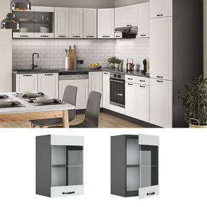 Vicco Mobile da cucina in vetro Bianco casa di campagna 40 cm