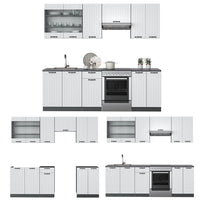 Vicco Cucina componibile Bianco casa di campagna/antracite 240 cm , PL Rovere