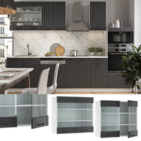 Vicco Mobile da cucina in vetro Antracite casa di campagna 80 cm