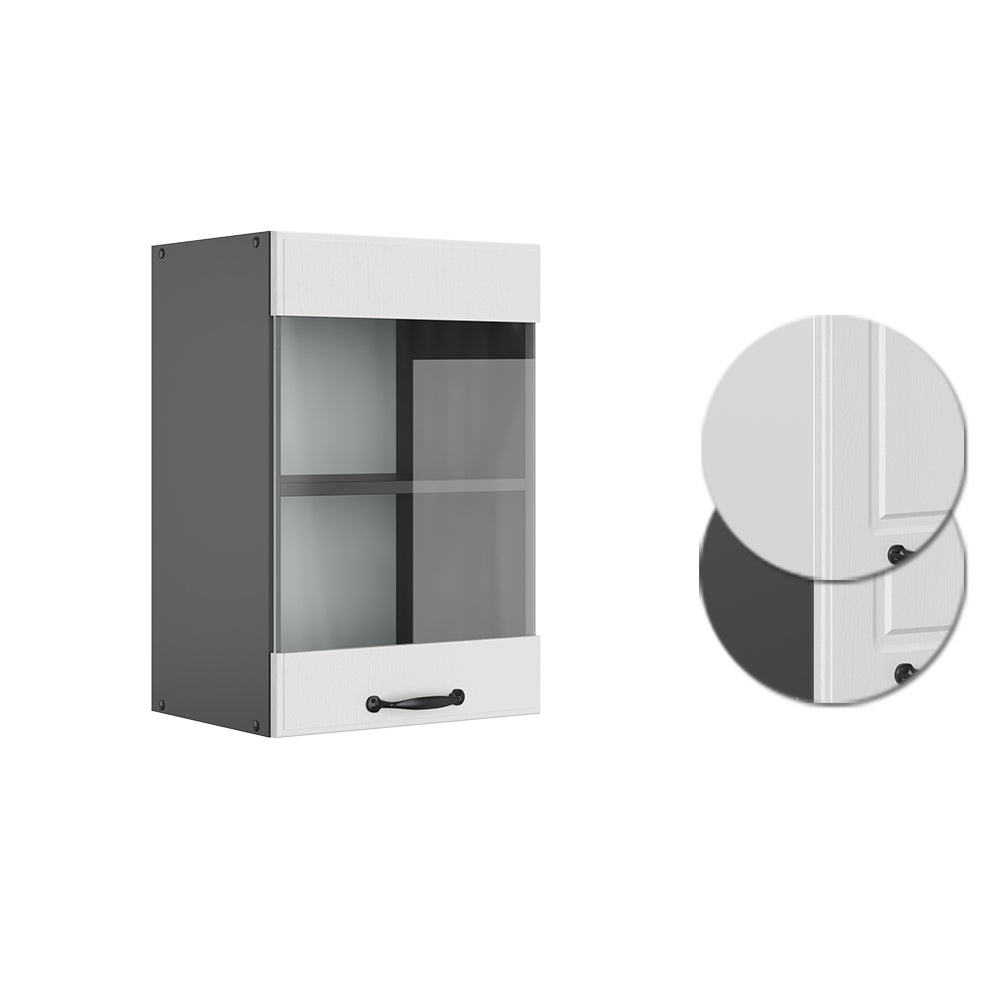 Vicco Mobile da cucina in vetro Bianco casa di campagna 40 cm