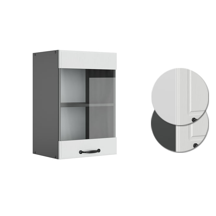 Vicco Mobile da cucina in vetro Bianco casa di campagna 40 cm