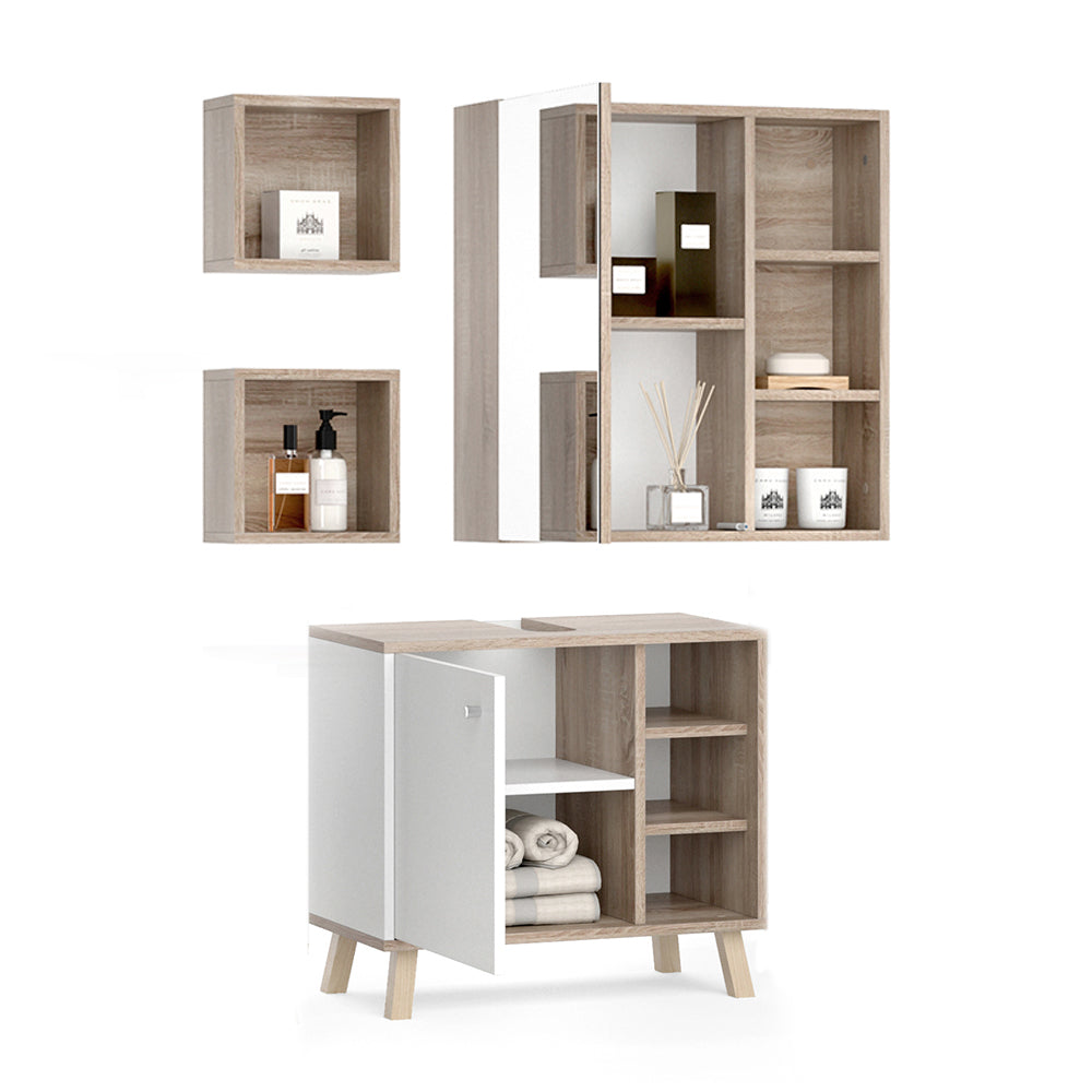 Vicco Set mobili bagno Bianco 3 parti