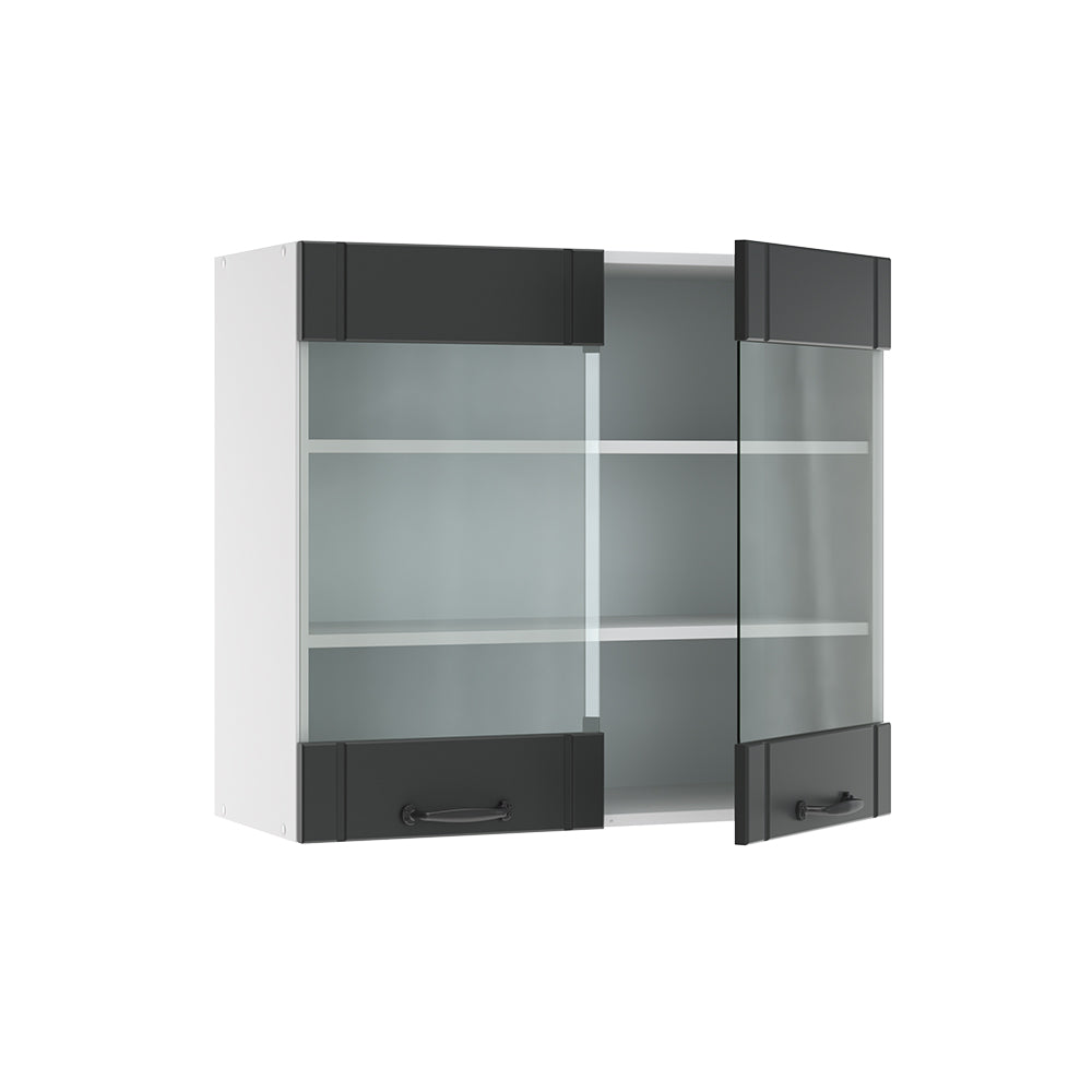 Vicco Mobile da cucina in vetro Antracite casa di campagna 80 cm