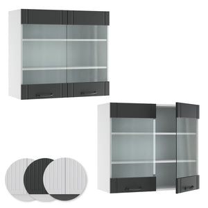 Vicco Mobile da cucina in vetro Antracite casa di campagna 80 cm