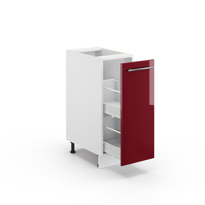 Vicco Armadio cucina dispensa alto Rosso bordeaux lucido 30 cm , PL Marmo