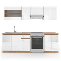 Vicco Cucina componibile Bianco 240 cm , PL Sonoma