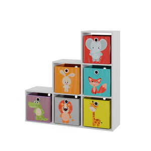 Vicco Scaffale per scale Bianco 107.2 x 107.8 cm con scatole pieghevoli opt.1