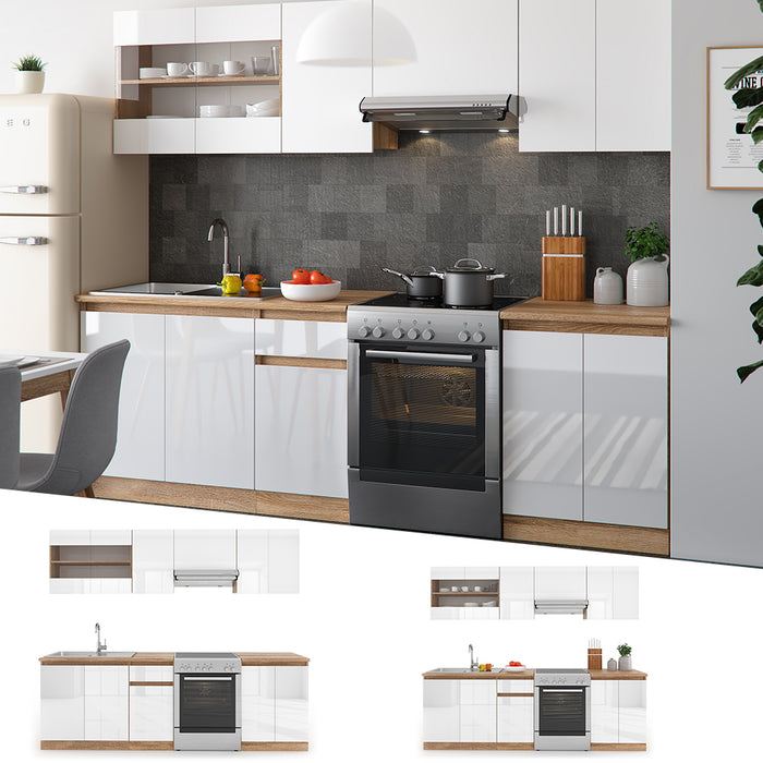 Vicco Cucina componibile Bianco 240 cm , PL Sonoma
