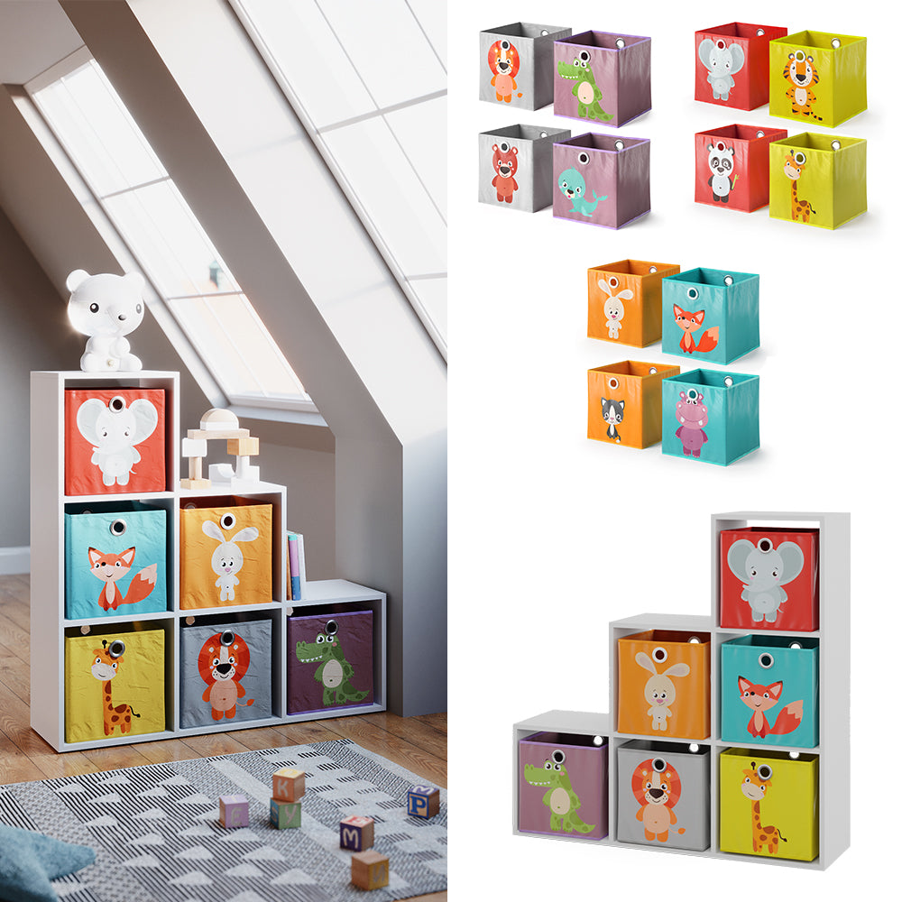 Vicco Scaffale per scale Bianco 107.2 x 107.8 cm con scatole pieghevoli opt.1