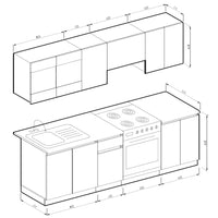 Vicco Cucina componibile Quercia dorata/antracite 240 cm